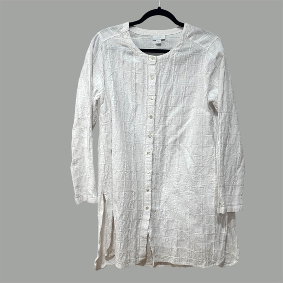J. Jill cotton/linen button down tunic Medium - Picture 1 of 6
